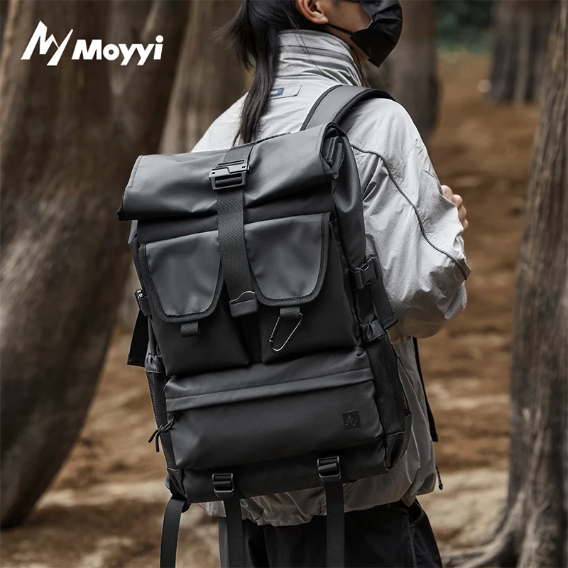 MOYYI hommes grand sac à dos de voyage étanche mode rouleau haut ordinateur portable école sac à dos en plein air escalade Sport randonnée sac à dos