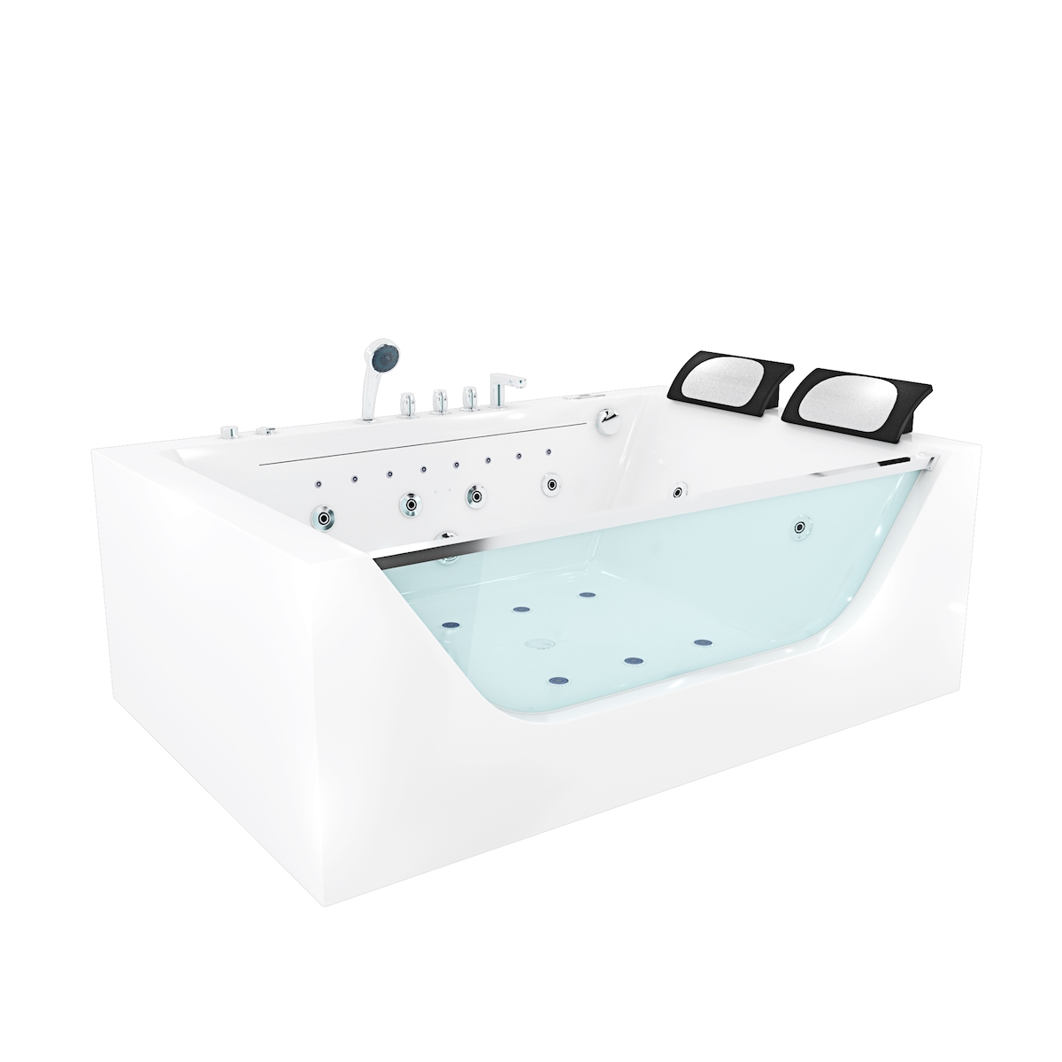 AcquaVapore Whirlpool Pool Badewanne Wanne W42-L-SC-EA 180x120cm Reinigungsfunktion aktive Schlauch-Reinigung Image