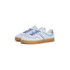 Plateausneaker TOMMY JEANS "THE GREENWICH", Damen, Gr. 41, blau (hellblau), Veloursleder, sportlich, Schuhe, Schnürer, Halbschuh, Freizeitschuh mit Kontrastbesatz
