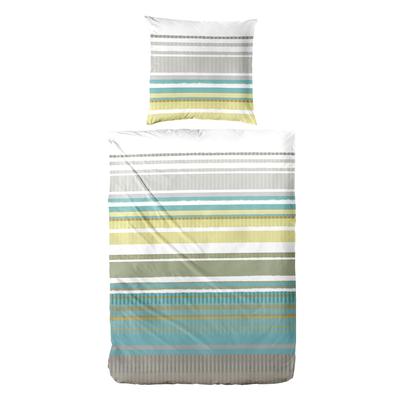 Bettwäsche PRIMERA "Perkal-Bettwäsche Summer Stripe", grün, B/L: 155cm x 220cm, , Perkal, B/L: 80cm x 80cm, Perkal, Obermaterial: 100% Baumwolle, Bettwäsche, mit modernen Streifen Image