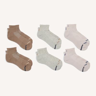 Nautica Women's Scallop-Trim Quarter Socks, 6-Pack True Khaki, OS