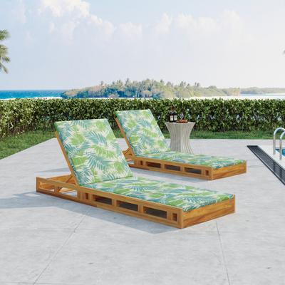 Christopher Knight Home - Leander Outdoor Acacia Wood Chaise Lounge Set