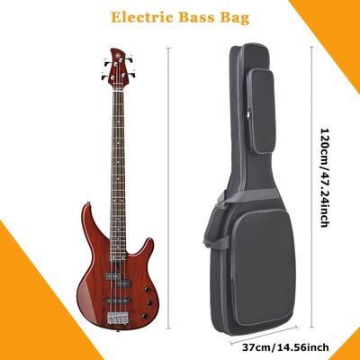 TEMU Black Thickened 12mm Electric Guitar Storage Bag With Fixed , Bass Storage Bag, Portable And Carryable
