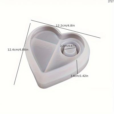 TEMU Diy Heart-shaped Resin Candle Holder - Silicone Mold With Rope Accent, Home Decor & Gift, Festive Gift Idea|decorative Candle Holder|silicone Mold Image