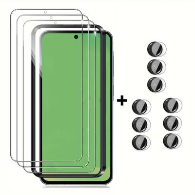 TEMU 6-in-1 Tempered Glass Camera Lens Protector For For Galaxy A56 A36 A26 A16 A06 - Scratch-resistant, , With 3+3 Interchangeable Lenses Image