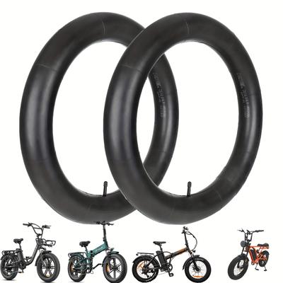 TEMU 2pcs 20×4 Bike Tube 20*4.0 Inner Tube With Straight Schrader Valve Av For Bikes, Mountain Bikes, Electric Bicycles, 20*4 Cycle Tubes Image