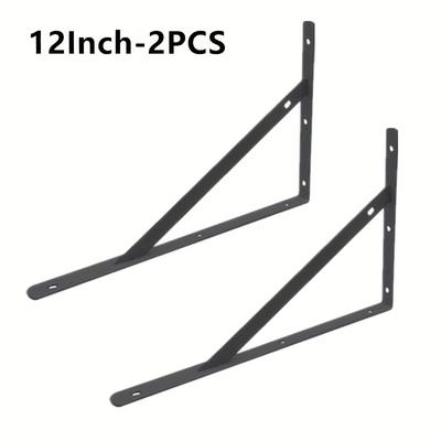 TEMU 2pcs Durable Steel Triangle Bracket, 90 Degree Wall Mounted Shelf Support, Thickened Laminate Bracket For Use Image
