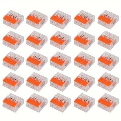 TEMU 25pcs D- Lever Nut Wire Connectors, 3-port Compact Splicing Connector Kit, Nylon Insulated, Quick Connect, Silver Alloy Contacts, For Electrical Installation Image