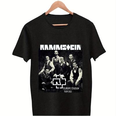 TEMU T-shirt Retro Tee 100% Cotton Round Neck Short-sleeved Unisex Micro-stretch Knitted Fabric Tops For Men Women, All , Regular Fit Image