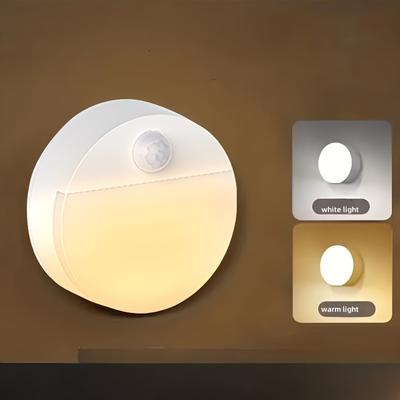 TEMU 1pc, Led Cabinet Light With Motion Sensor, Battery Powered Led Body Sensing Light, Night Light, Cabinet Light, Bedroom, , Wireless Magnetic Night Light Image