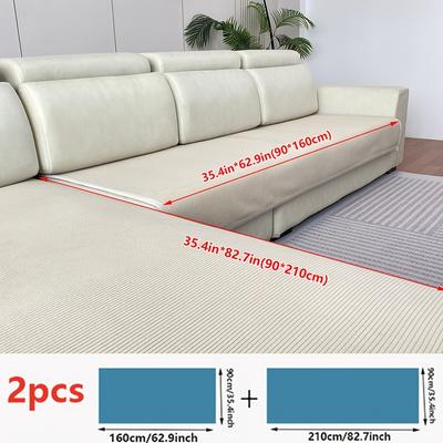 TEMU 2 Modern Velvet Sofa Protective Covers - Pet Friendly, Non Slip, Scratch Resistant - Machine Washable Polyester Sofa Covers Suitable For 3 Person Sofas, 4 Person Sofas, And Combination Sofas Image