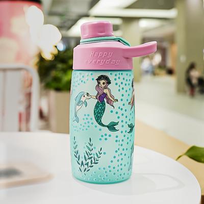 TEMU 1pc, . 500ml/17oz Cartoon Plastic Water Bottle With Lid, Handle, Multiple Colors , Suitable For Outdoor Travel, Holiday Gifts, Etc Image