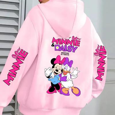 TEMU Women's & Daisy Graphic Hoodie - Cozy Long Sleeve Kangaroo Pocket Pullover, Soft Fleece-lined Autumn Winter Casual Sweatshirt, Machine Washable Image
