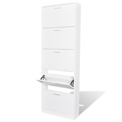 TEMU Shoe Cabinet With 5 Shoe Racks White Wood Image