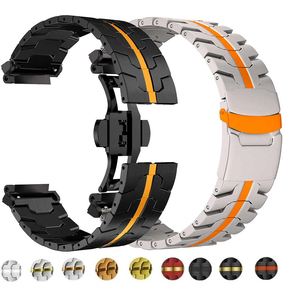 Metallarmband für Amazfit T-REX 3 2 Correa Business Edelstahlband für Amazfit T-REX/Pro Protector Glasfolie Zubehör Image