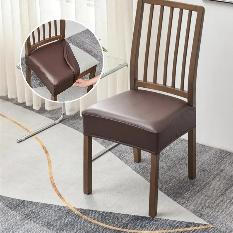 1,/2 Stück wasserdichter Stuhl-Sitzbezug aus PU-Leder, elastische Esszimmerstühle, hochwertige Stuhlhülle für Bankett, Hotel, Hochzeit