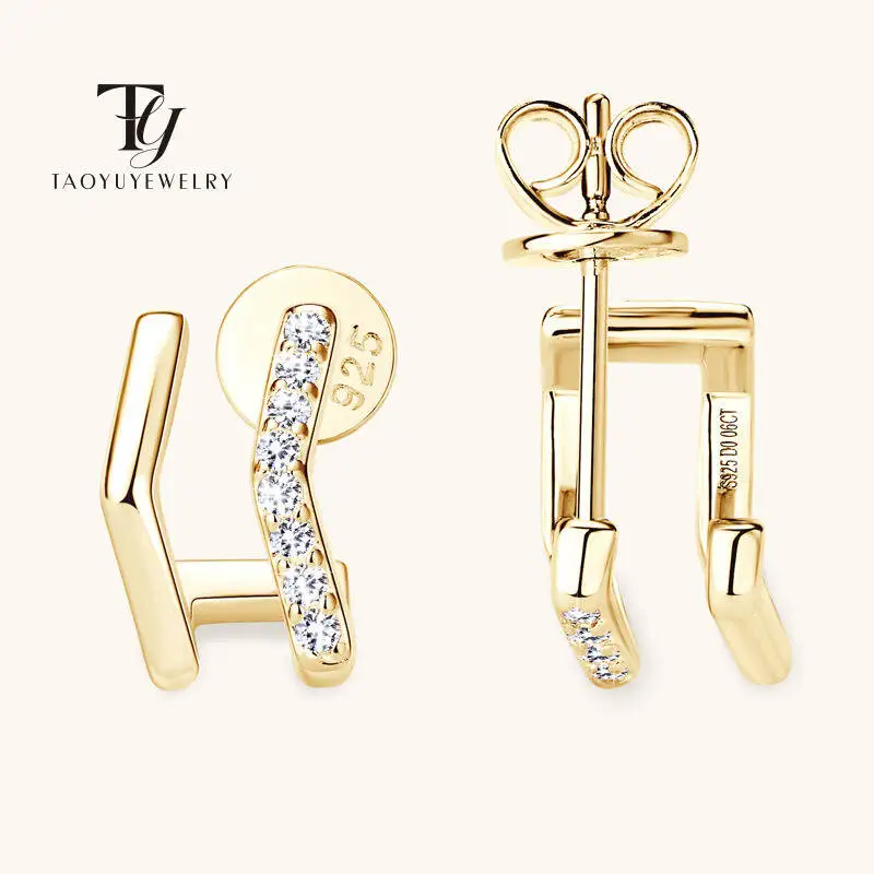 Personalisierte Note Moissanit Damen Ohrringe 925 Sterling Silber Ohrringe Einfache modische D Farbe Beziehung Schmuck Geschenk Image