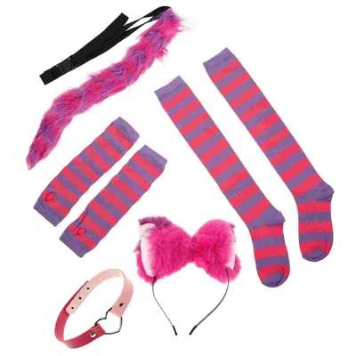 Katze Ohr Set Ohren Kopfschmuck Kostüm Zubehör Kragen Dekor Cosplay Schwanz Festival Halsband Socken Image