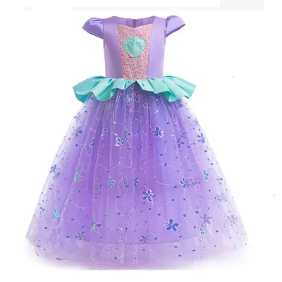 Mädchen Prinzessin Kleid Meerjungfrau Pailletten Kleid Karneval Mädchen Geburtstag Party Kleidung Image
