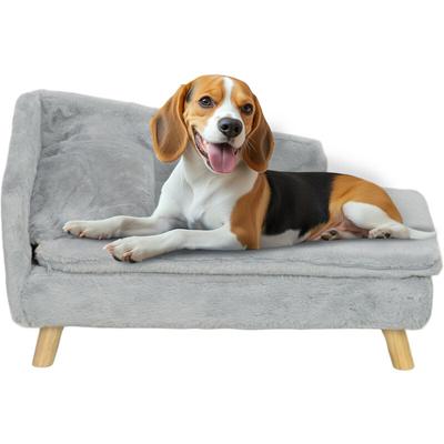 Hundesofa für mittelgroße Hunde, Hundebett mit abnehmbarem und waschbarem Kissen, Haustiersofa mit Image