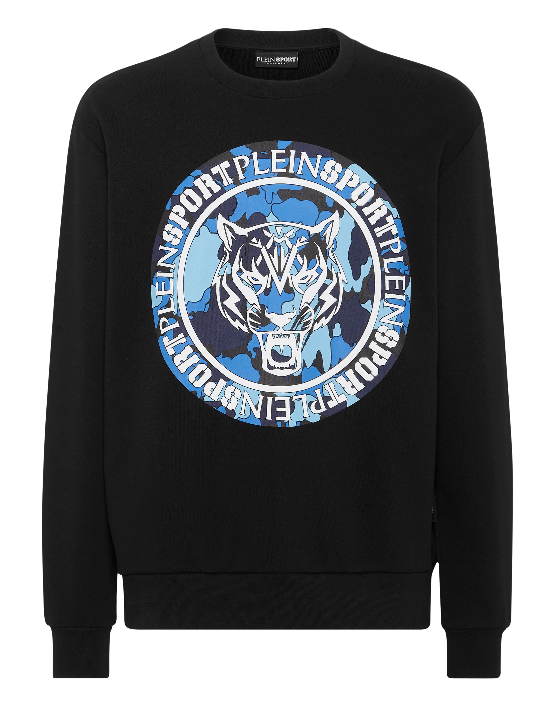 Sweatshirt PLEIN SPORT "Carbon Tiger", Jungen, Gr. M, 0207, schwarz, lightblau, Obermaterial: 88% Baumwolle, 12% Polyester, Sweatshirts Sweatshirt Image