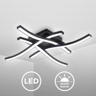 B.K.LICHT LED Deckenleuchte "BKL1431 LED Deckenlampe, Wohnzimmerlampe, Deckenstrahler", schwarz, H: 7,00cm, Lampen, 4.000K, 2.200Lm, 20 Watt, IP20 42,5x42,5x7 cm, Schwarz Image