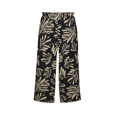 TOM TAILOR DENIM Damen High Waist Culotte Hose, schwarz, Gemustert, Gr. M Image