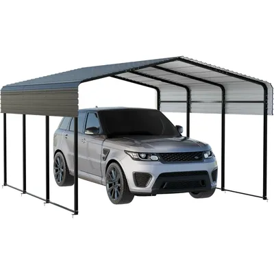 10x15 FT Metal Carport with Heavy Duty Metals Frame & Galvanized Steel Roof, Metal Car Garage,