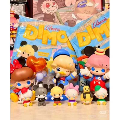 Genuine Pop Bean Dimoo World × Disney Series Mini Blind Bag Classic Mini Action Figure Collection