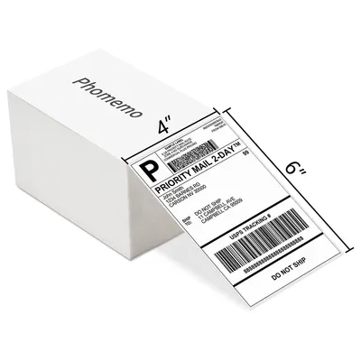4x6 Thermal Direct Shipping Label,Pack of 500 Fan-Fold Labels, Permanent Adhesive, Commercial Grade Thermal Shipping Labels