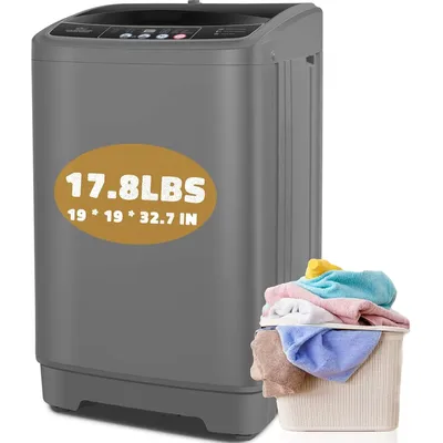 Portable Washing Machine, 17.8Lbs Portable Washer Machine, 2.4Cu.ft Compact Laundry Washer and Dryer