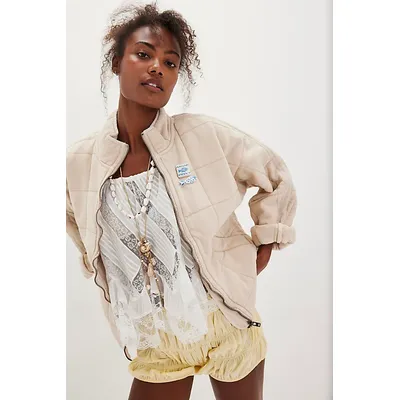 Dolman Quilted Knit Jacket at Free People in Tea, Size: Medium