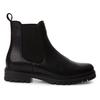 Chelseaboots TAMARIS, Damen, Gr. 39, schwarz, Glattleder, klassisch, Schuhe, Blockabsatz, Businessschuh, Schlupfboots, Stiefelette, Logoprägung
