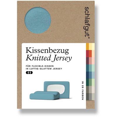 Kissenbezug SCHLAFGUT "Pure flexibler Kissenbezug für Nackenstützkissen", blau (petrol mid), B:40cm L:140cm, Bio-Baumwolle, Jersey, Obermaterial: 95% Baumwolle, 5% Elasthan, Kissenbezüge, Bio-Baumwolle mit Elasthan, mit Gummizug, bügelfrei Image