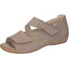Sandale WALDLÄUFER "HELIETT", Damen, Gr. 5,5 (38,5), beige, Nubukleder, unifarben, klassisch, Schuhe, Keilsandalette, Sommerschuh, Komfortschuh, Klettverschlüsse, H-Weite