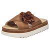 Pantolette RIEKER, Damen, Gr. 43, braun, Nubuklederimitat, Textil, unifarben, modisch, Schuhe, Sommerschuh, Strandschuh, Urlaubschuh mit praktischem Klettverschluss
