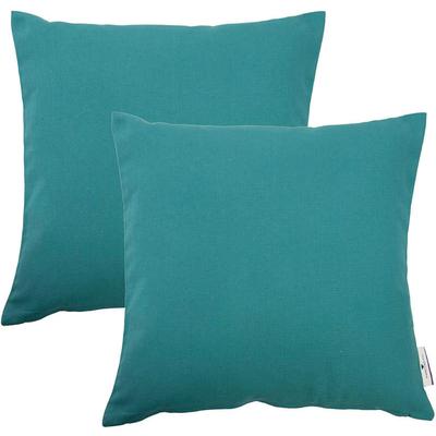 Sitzkissen TOM TAILOR HOME "Dove", blau (aqua, unifarben), B:40cm L:40cm, Baumwolle, Dekokissen_Sitzkissen_Kissenhüllen, TOM TAILOR unifarbenes, abgestepptes Sitzkisssen DOVE, 2er Pack Image