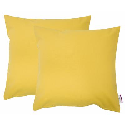 Dekokissen TOM TAILOR HOME "Dove" Gr. 1, gelb (senf, unifarben), B:38cm L:38cm, Baumwolle, Dekokissen_Sitzkissen_Kissenhüllen, unifarben, Kissenhüllen ohne Füllung, 2er Pack Image