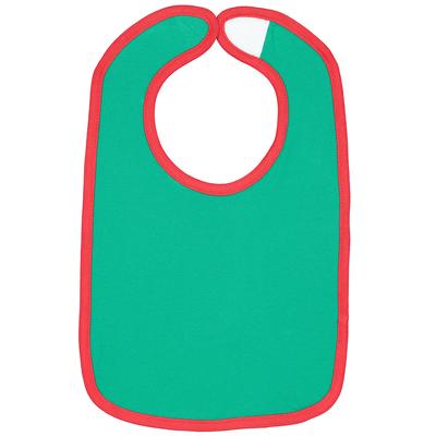 Rabbit Skins RS1004 Infant Contrast Trim Bib in Kelly/Red | Cotton 1004, LA1004