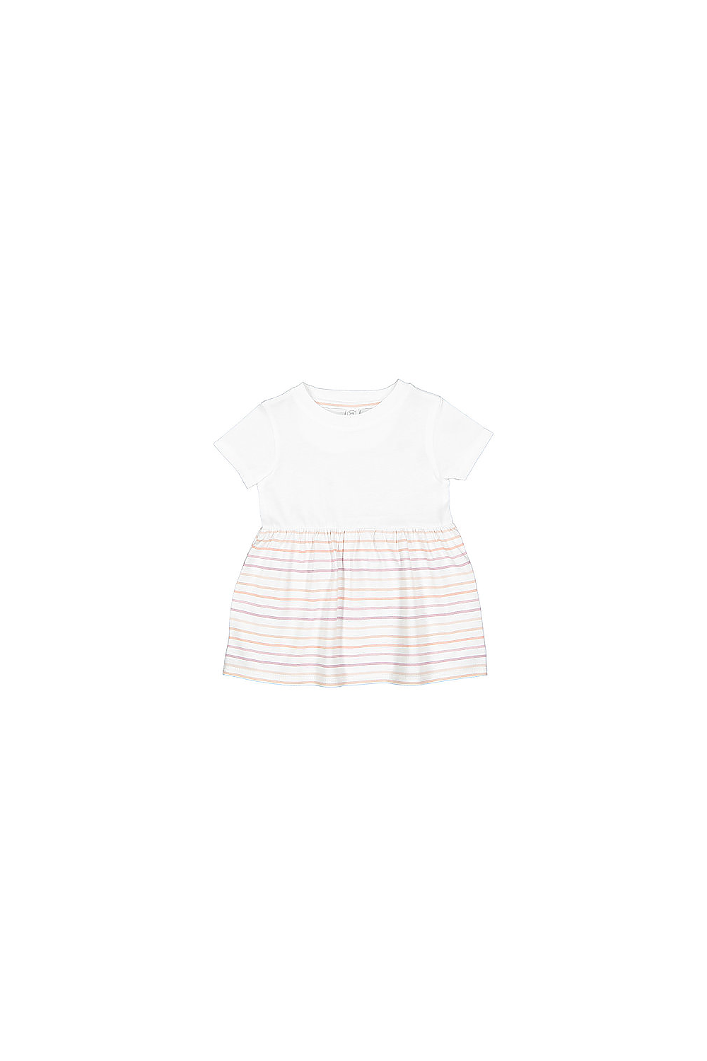 Rabbit Skins RS5330 Infant Fine Jersey Dress Top in White/Lilac Stripe size 18M | Cotton 5330