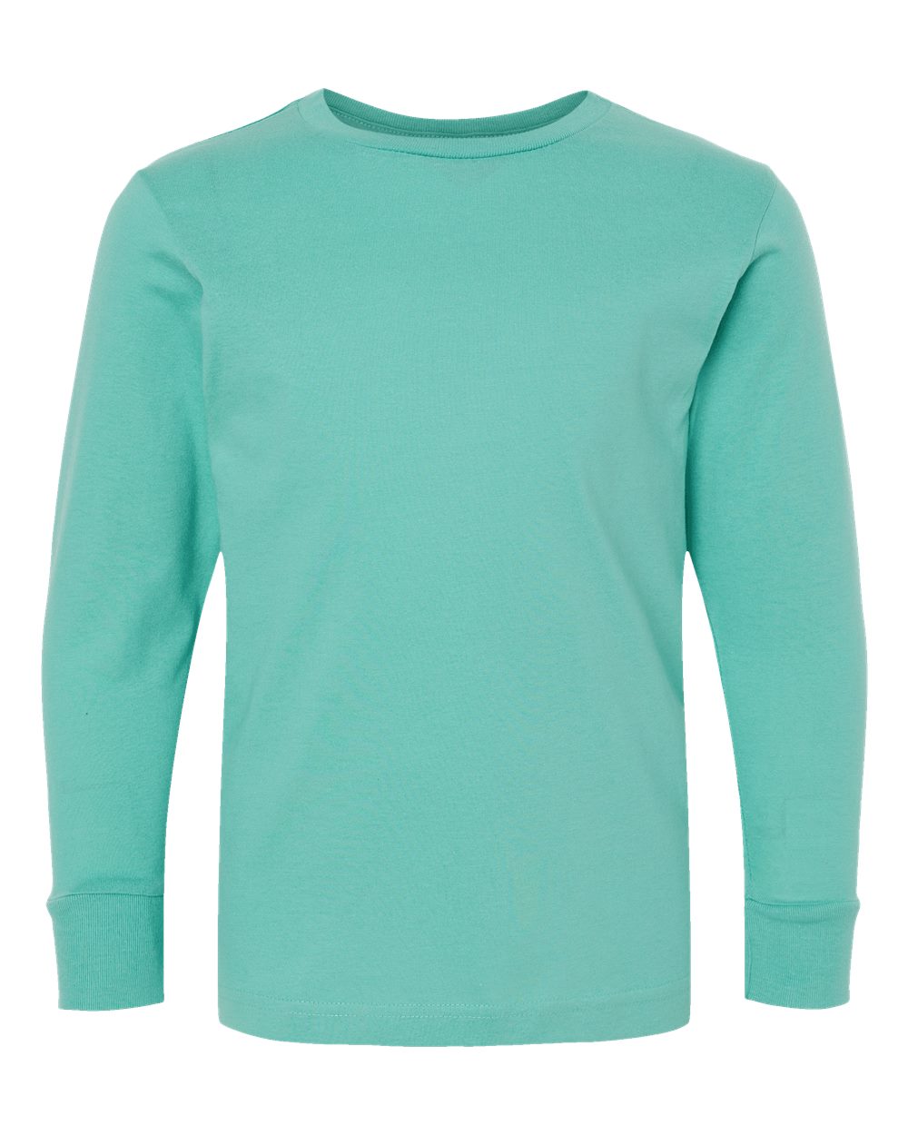 LAT 6201 Youth Lng Slv Fine Jersey Top in Saltwater size Small | Cotton LA6201