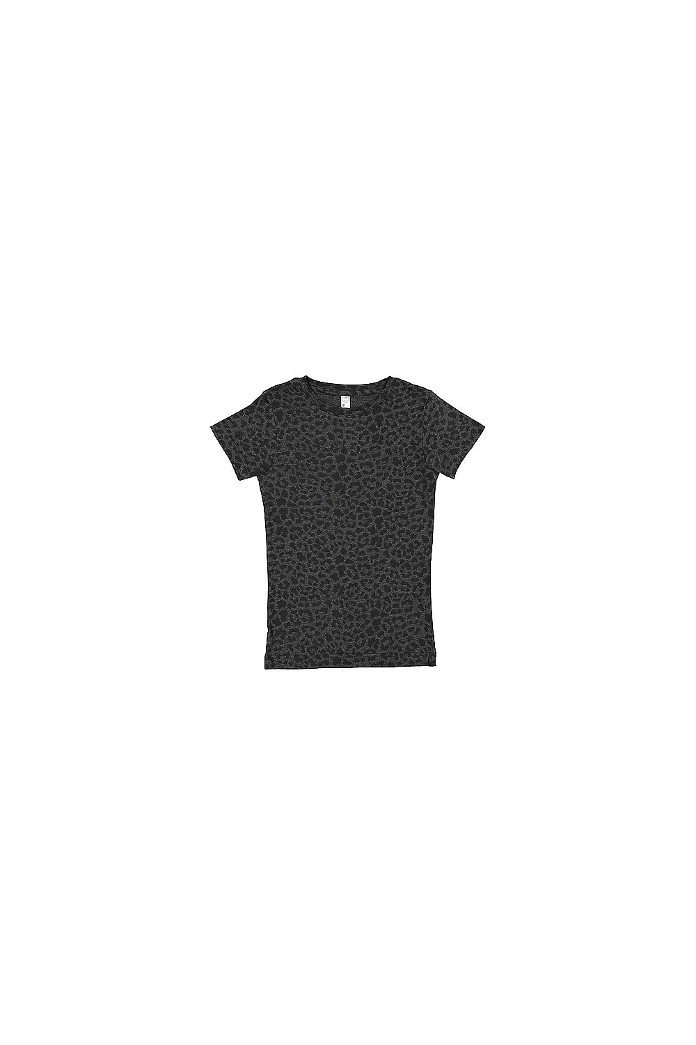 LAT 2616 Girls Fine Jersey Top in Black Leopard size Small | Cotton LA2616