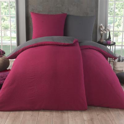 TEMU Seersucker Bedding Set 135x200 - 4-piece Set - Microfiber 2x Duvet Cover 135x200 & 2x Pillowcases 80x80 | Modern & High-quality Image