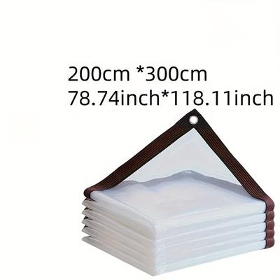 TEMU Waterproof Transparent Tarp With Grommets - Ideal For Garden, Patio, Chicken Coop, Porch Shade & Camping - Plant Cover, Agricultural Greenhouse Film, Outdoor Waterproof Tarp, Lawn & Garden Tarps Image