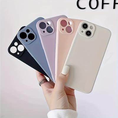 TEMU 5pcs Set Of Solid Color Iphone Protective Cases, Suitable For 16/15/14/13/12/11, Xs, Xr, X, 7/8, Mini, Plus, Pro, Pro Max - Anti-collision Protective Case, Ideal Gift ! Image