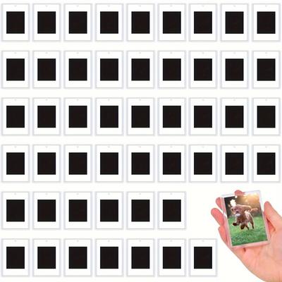 TEMU 20/50pcs Acrylic Magnetic Photo Frames Refrigerator, Display Stand Transparent Label, Mini Photo Frames For Home Room Living Room Office Decor Image