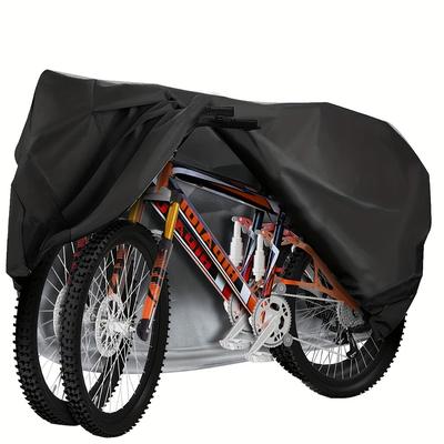 TEMU Large Bike Cover For 2 Or 3 Bikes, 210x95x110cm 210d Bike Covers For Outside Storage, Outdoor Bicycle Cover, Bike Covers With Storage Bag For Mountain/e-bike Image