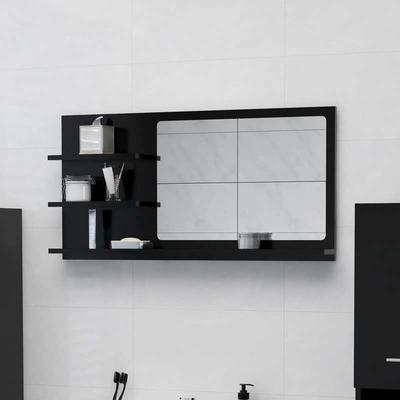 TEMU Bathroom Mirror Black 90x10.5x45 Cm Wood Material Image