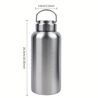 TEMU 1500ml/50oz Stainless Steel Water Bottle With Straw - Durable 304 Stainless Steel, Insulated For Sports, , Camping, And Home Use - Perfect Gift For Family & , Insulated Water Bottle Image