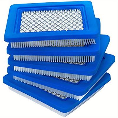 TEMU 5pcs Premium Lawn Mower Air Filters | Compatible With & 491588, 20332, 3364 | & Durability | Blue Rectangular Design With White Bristles For Improved Engine Performance, Lawn Mower Accessories Image